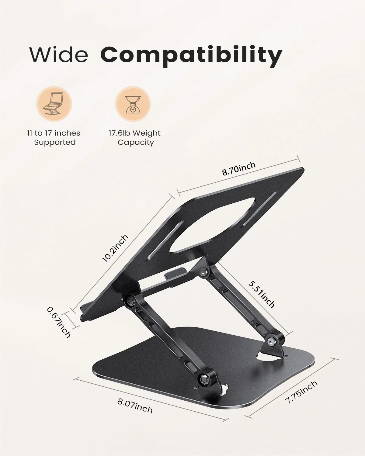 Portable Foldable Aluminum Laptop Lift Stand